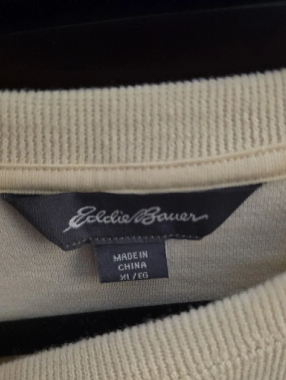 Eddie Bauer Men's Cream Crewneck Long-Sleeve Sweater
